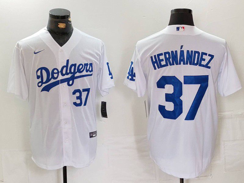 Men Los Angeles Dodgers #37 Hernandez White Nike Game 2024 MLB Jersey style 7243->los angeles dodgers->MLB Jersey